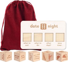 Date Night Dice Ideas Decision Making for Couples Romantic Wooden Deluxe... - $30.45