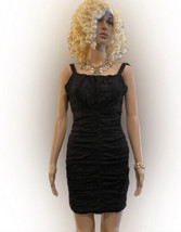 Black Lace Ruched Mini Dress - £27.69 GBP