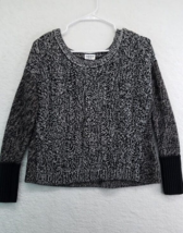 American Eagle Sweater Womens Medium Chunky Color Block Black White Cabl... - £11.68 GBP