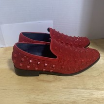 J75 Jump Fernando Dress Loafer Men Shoes Red with Spikes And Jewel Studs... - $400.01 MXN