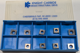 Pack of 9 NEW KC KNIGHT CARBIDE SPGA070304 SPGA Grade: KC57  CARBIDE INS... - $21.77