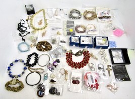 Costume Jewelry Mixed Lot Necklaces Bracelets Pins Rings and More New &amp; Used - £39.38 GBP