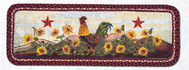 Earth Rugs WW-391 Morning Rooster Wicker Weave Table Runner 13&quot; x 36&quot; - £34.94 GBP