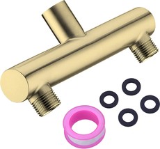 Brushed Gold Trustmi Double Shower Head Manifold Splitter, Two-Way Shower Arm - £25.91 GBP