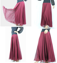 Purple Long Chiffon Skirt Women Plus Size Chiffon Skirt Wedding Chiffon Skirts image 8