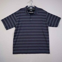 Nike Polo Dri Fit UV Shirt Adult Large Blue Striped Casual Golf Rugby Mens - £17.89 GBP