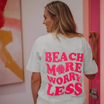 Beach More Worry Less S/S Graphic Screen Print Tee Womens XXL - £18.69 GBP
