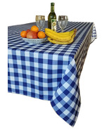 Tektrum 60&quot;X102&quot; Rectangular Tablecloth - Heavy Duty Fabric - Blue/White... - £15.10 GBP