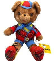 Vintage Dakin Buttons Teddy Bear Plush Learn To Dress 15&quot; Stuffed Play Toy Zip - £20.42 GBP