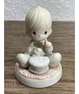 Vintage enesco Precious Moments Baby&#39;s First Birthday Figurine KG JD - $9.89