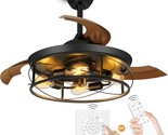 Black Ceiling Fan For Living Room Bedroom Neworb 42&#39;&#39; Retractable Blade ... - $180.95