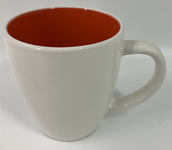 Rachael Ray Rise Orange &amp; White Individual Mug Cup Coffee Tea Stoneware - £6.99 GBP