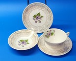 Vintage Cunningham &amp; Pickett Spring Violet 4-piece Tea Set With 22KT Gol... - £27.88 GBP