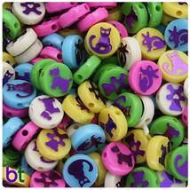 BeadTin Pets 13mm Picture Beads - Multi Opaque with Metallic Purple (30pcs) - $2.39