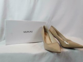 NIB Alfani Step Flex Solid Tan Glossed Pump Pointed Toe High Heel SZ 10M - £32.87 GBP