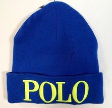 Polo Ralph Lauren Signature Blue Wool Blend Cuff Knit Beanie Ski Cap Womens NWT - $44.54