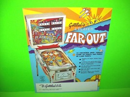 Far Out Pinball Flyer Original 1974 Game Art 8.5&quot; x 11&quot; Vintage Retro Mod Groovy - £20.88 GBP