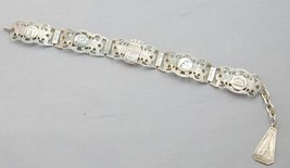 Vintage Silver Tone Metal Link Paris France Souvenir Bracelet 8.25 - £24.08 GBP