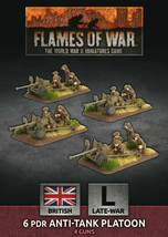 Flames of War British 6 pdr Anti-Tank Platoon (Plastic) BBX54 Battlefront - £47.17 GBP