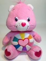 Care Bears Pink HOPEFUL HEART Teddy Bear Soft Plush Stuffed Animal 8&quot; Do... - £27.37 GBP