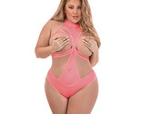 Magic Silk Forever Mesh Cupless &amp; Crotchless Halter Teddy With Split-Bac... - $41.95