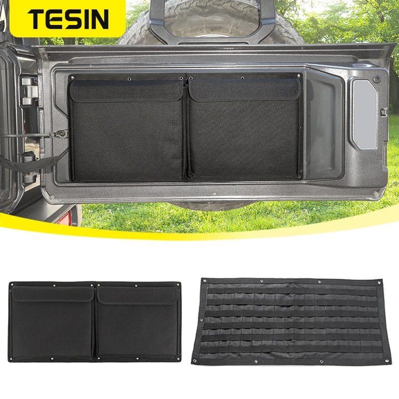 TESIN Stowing Tidying for Jeep Wrangler TJ JK JL 1997-2023 Car Tail Door Storage - £30.19 GBP+