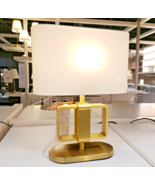 Ikea UPPVIND Table Lamp 19&quot; Brass Plated White Modern New - $2,003.86 MXN
