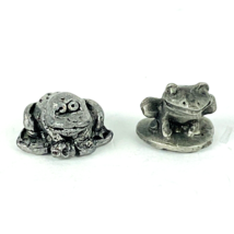 Pewter Frog Figurines 1/2&quot; Miniature Tiny Amphibian Lot of 2 Detailed Collectors - £8.02 GBP