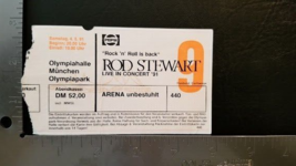 ROD STEWART - VINTAGE ORIGINAL GERMAN MAY 4, 1991 CONCERT TICKET STUB - $281.00 MXN