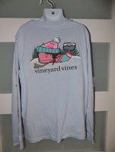 Vineyard Vines LS Blue Graphic Logo Pocket T-Shirt Size S (8/10) Boys RE... - $12.00