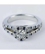 Halo Engagement Ring 2.30Ct White Round Simulated Diamond 14k White Gold... - £217.41 GBP