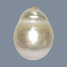 Baroque 12.6 x 16.6mm Natural Pale Gold Australian South Sea Pearl Drilled - £75.46 GBP