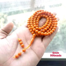 Tasbih orange resin 99 beads bracelet EID gift Muslim rosary bead islamic arabic - £26.55 GBP