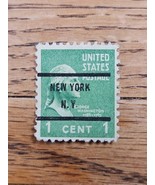 US Stamp George Washington 1c Used Green New York NY - $36.50 MXN