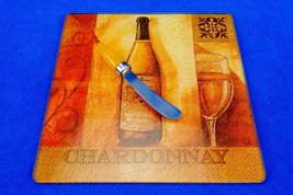 Glass Cheese Board &amp; Knife Set ~ Chardonnay Tuscany, Gift Box w/Ribbon ~ #3676 - £7.00 GBP
