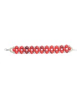 Handmade Bracelet-Red &amp; Gray Bracelet-Adjustable Bracelet-Classy Red Bra... - £11.77 GBP