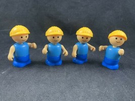 Lot Of 4 Vintage Playskool Lil Playmates Construction Workers Little People BEN - £27.15 GBP