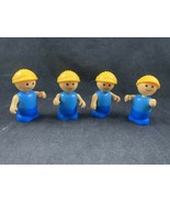 Lot Of 4 Vintage Playskool Lil Playmates Construction Workers Little Peo... - £27.26 GBP