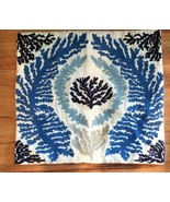 Pottery Barn Embroidered SEA CORAL Off White &amp; Blues 18x18 NWOT #P221 - £38.71 GBP