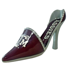 Maroon with Rhinestones High Heel Shoe Wine Bottle Holder Texas A&amp;M Aggies - £22.06 GBP