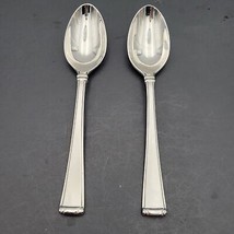 Gorham COLUMN FROSTED Stainless 2 Oval Soup Spoons 18/8 Korea Flatware - £14.99 GBP