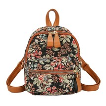 Fashion Flower Printing Women Casual Canvas Backpack Students School Bag... - $28.07