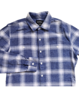 Bonobos Flannel Shirt Mens Large Blue Check Plaid Tailored Fit Long Sleeve - $296.01 MXN