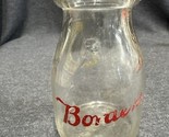 Vintage Borden&#39;s Dairy One Half Pint Glass Milk Jar Bottle  Red Embossed - £15.70 GBP