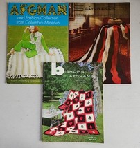 Lot Of 3 Afghan Knitted And Crocheted Vintage Pattern Books - $47.43