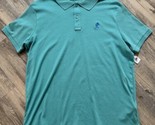 Disney Parks Modern Fit Short Sleeve Solid Teal Mickey Mouse Golf Polo N... - £22.38 GBP