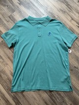 Disney Parks Modern Fit Short Sleeve Solid Teal Mickey Mouse Golf Polo NWT READ - £21.97 GBP