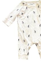 Janie and Jack Baby Romper 0-3 Months Penguin Long Sleeve Snap image 2