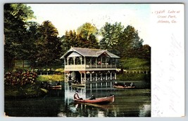 Postcard Lake at Grant Park Atlanta GA Boats Water Dock Scene c1907 - £3.91 GBP