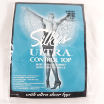 Silkies Control Top Large Beige Pantyhose Sheer Legs Vintage - $11.88